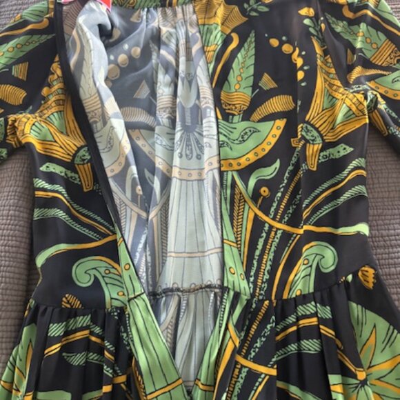 La Double J Alba Maxi Dress • Size M • Green Black Printed Statement Dress - Picture 6 of 6